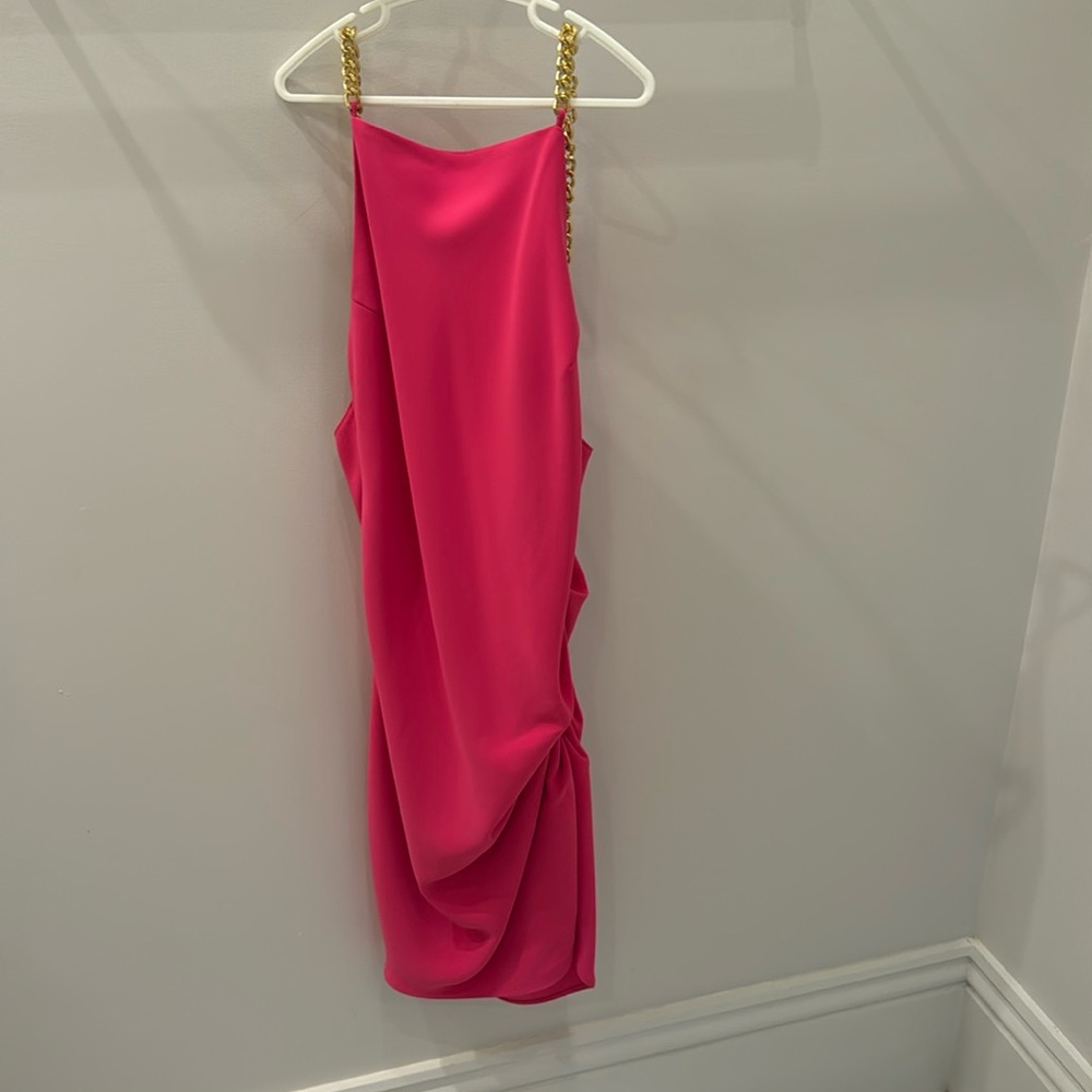 Amanda Uprichard hot pink chain dress